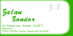 zalan bondor business card